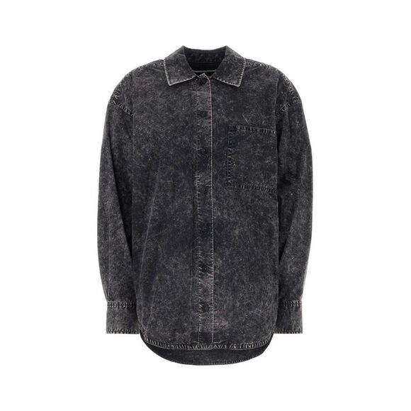 T BY ALEXANDER WANG Sweaters - T By Alexander Wang Women Black Cotton Oversize Shirt